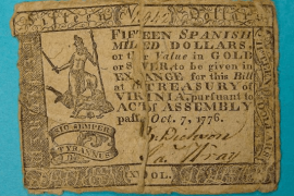 Virginia - 15 Dollar Bill (Note) - 1776