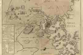 Map - 1775 – A Plan of the Town and Harbour of Boston and the Country Adjacent with the Road from Boston to Concord