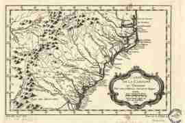Map - 1780 – Carte de la Caroline et Georgie
