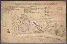Map - 1755 – A Sketch of the Field of Battle with the Disposition of the Troops in the Beginning of the Engagement of the 9th of July on the Monongahela 7 Miles from Fort Du Quesne